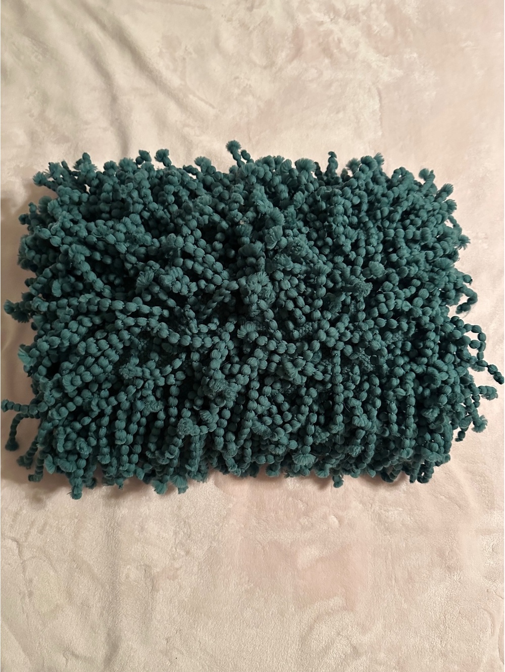 Ultra-Textured Teal Shag Pillow